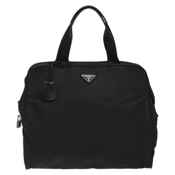 PRADA Hand Bag Nylon Black Silver Auth bs24646 - Picture 1 of 16